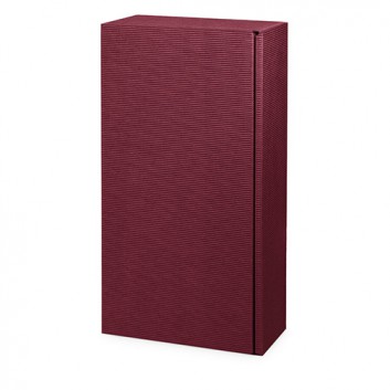  Präsent-Flaschenkarton für Postversand; für 2 Flaschen oder 1000g-Stollen; uni - auch innen farbig; bordeaux + innen bordeaux 