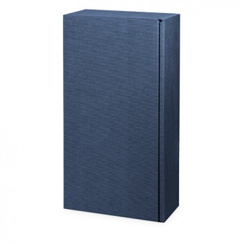  Präsent-Flaschenkarton für Postversand; für 2 Flaschen oder 1000g-Stollen; uni - auch innen farbig; dunkelblau + innen dunkelblau 