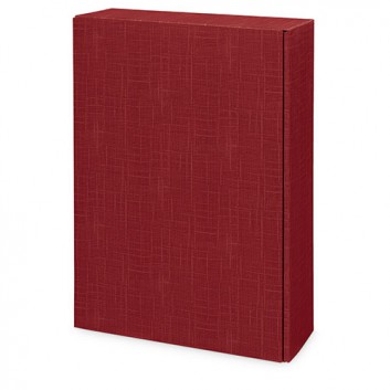  Präsent-Flaschenkarton für Postversand; für 3 Flaschen; uni - auch innen farbig; bordeaux + innen bordeaux; Leinenstruktur 