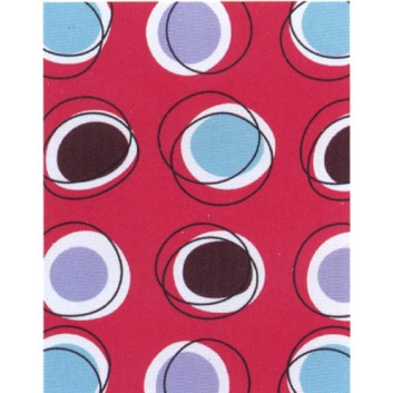  Zöwie Geschenkpapier; 50 cm x 50 m; mit farbigen Kreismotiven; rot; 1A2020; Geschenkpapier gestrichen weiß, glatt; 50m-Midirolle; ca. 80 g/qm 