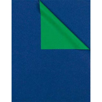  Zöwie Geschenkpapier; 70 cm x ca. 250 m; bicolor, zweiseitig farbig; kobaltblau-smaragdgrün; 316666; Kraftpapier, weiß enggerippt; Secare-Rolle 