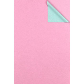  Geschenkpapier; 50 cm x 100 m; bicolor, zweiseitig farbig; rosa-hellblau; # 1674; Kraftpapier, weiß enggerippt; 100m-Maxirolle; ca. 60 g/qm 