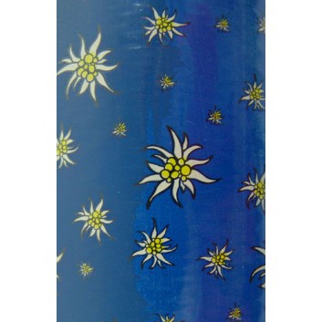  Papier-Stein Geschenkpapier; 70 cm x 100 m; Edelweiß auf blau; blau; 24; Offset weiß, glatt; 100m-Maxirolle 