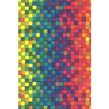  Geschenkpapier; 50 cm x ca. 250 m; Grafik: Karo, bunt; bunt; 018; Kraftpapier, weiß- enggerippt; Secare-Rolle 