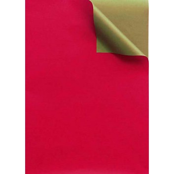  Geschenkpapier; 50 cm x ca. 250 m; bicolor, zweiseitig farbig; rot-gold; 331649; Kraftpapier, weiß enggerippt; Secare-Rolle; ca. 60 g/qm 