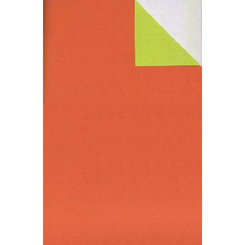  Wörner Geschenkpapier; 50 cm x 250 m; bicolor, zweiseitig farbig; orange-grün; 60056; Kraftpapier, weiß-enggerippt; Secare-Rolle 