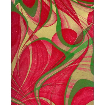  Papier-Stein Lack-Geschenkpapier, extrafest; 70 x 100 cm; Grafikmotiv: Wilde Linien; rot-grün-gold; Lackpapier,extrastark-hochglänzend,glatt 