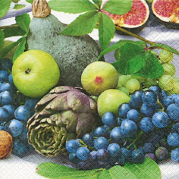  Paper + Design Cocktail-Servietten; 25 x 25 cm; Fruitful season; grün; 11633; 3-lagig; 1/4-Falz (quadratisch); Zelltuch 