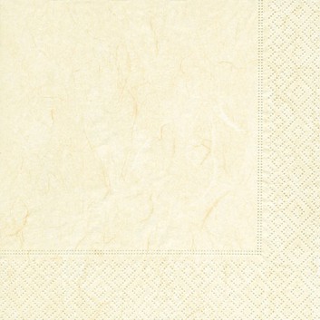  Paper + Design Servietten; 33 x 33 cm; Pure: uni - Strohseiden-Optik; cream (creme); 280008; 3-lagig; 1/4-Falz (quadratisch); Zelltuch 