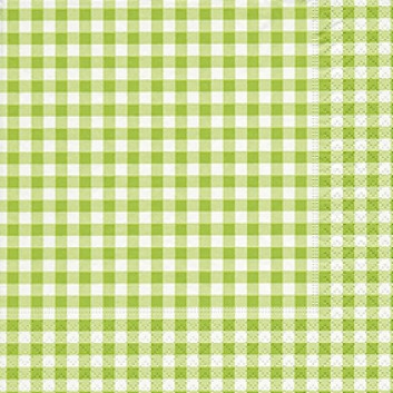  Paper + Design Servietten, Vichy; 33 x 33 cm; Vichy-New green; hellgrün; 200703; 3-lagig; 1/4-Falz (quadratisch); Zelltuch (Tissue) 