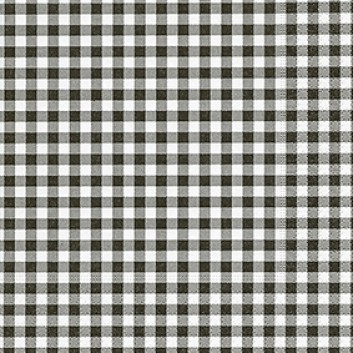  Paper + Design Servietten, Vichy; 33 x 33 cm; Vichy-New black; schwarz; 200710; 3-lagig; 1/4-Falz (quadratisch); Zelltuch (Tissue) 