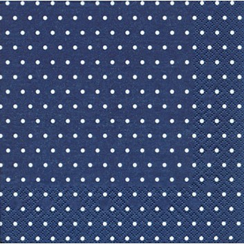  HomeFashion Servietten; 33 x 33 cm; Mini Dots: Punkte; weiß auf dunkelblau; 219759; 3-lagig; 1/4 Falz (quadratisch); Zelltuch 