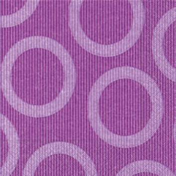  Paper + Design Servietten, Circle; 33 x 33 cm; Circle lilac; violett; 28216; 3-lagig; 1/4-Falz (quadratisch); Zelltuch 