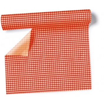  Paper + Design Tischläufer, 3 in 1; 40 x 360 cm; Vichy  /  # 95168; rot; Airlaid; alle 30 cm perforiert 