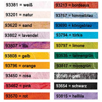  Pulsar Strohseide; 70 cm x 1,5 m; uni, durchgefärbt; viele Farben; Strohseide; Röllchen; ca. 25 g/qm; - nicht mehr alle Farben lieferbar - 