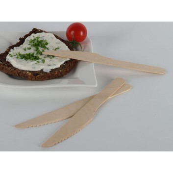  Holz-Messer; 16,5 cm; natur; Holz - Birke; Messer a 100 Stück in Folie verpackt 