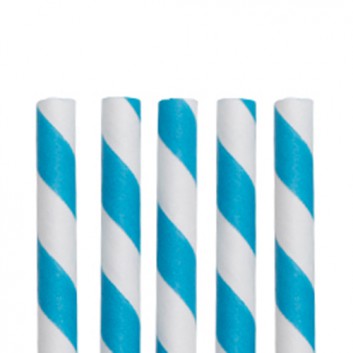  NatureStar Papier-Trinkhalme mit Motiv 100er-Pack; Streifen; blau-weiß; 197 mm; 6 mm; Papier, starr; lose, ungehüllt, lebensmittelecht 