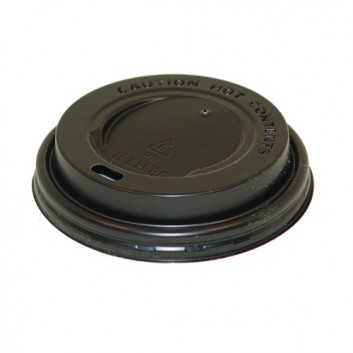  Deckel für  CTG = Coffee-to-go  Becher; für CTG-Becher #270282; schwarz; rund, mit Trinköffnung; PS = Polystyrol; ca. 80 mm; Rand genoppt 