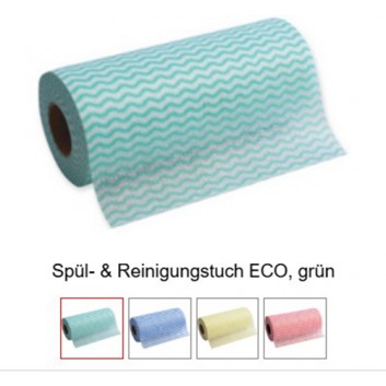  Spül- & Reinigungstuch - 50 Tücher/Rolle; 20,0 x 40,0 cm (B x L); 1-lagiges Vlies; blau; 50 Tücher, Rolle alle  40 cm perforiert 