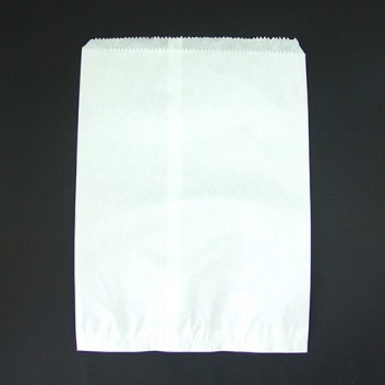  Papier-Flachbeutel; 300 x 420 + 20 mm; weiß; Zackenrand, lose (ungefädelt); Kraftpapier, gebleicht 40 g/qm; Breite x Höhe + Klappe 