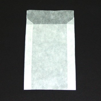  Pergamin-Flachbeutel; 75 x 115 mm; milchig, durchscheinend; Klappe ca. 20 mm; Pergamyn/Pergamin, säurefrei ca. 50g/m²; Breite x Höhe + Klappe 