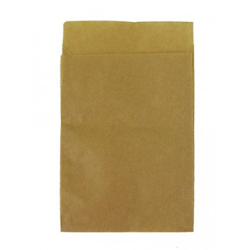  Papier-Flachbeutel; 95 x 130 mm; braun-glatt; Klappe ca. 20 mm; Kraftpapier glatt ca. 50 g/qm; Breite x Höhe + Klappe; Zweinahtflachbeutel 