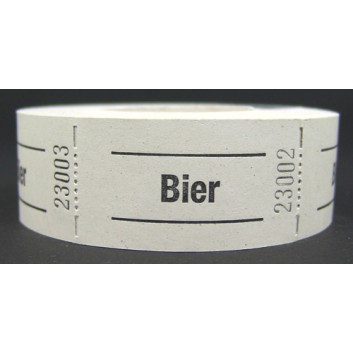  Gutschein-Rolle; 'Bier'; 1 = weiß; 500 Abrisse; 57 x 30 mm 