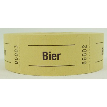 Gutschein-Rolle; 'Bier'; 2 = gelb; 500 Abrisse; 57 x 30 mm 