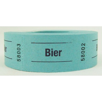  Gutschein-Rolle; 'Bier'; 7 = blau; 500 Abrisse; 57 x 30 mm 