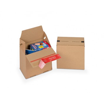  ColomPac Schnellfaltkarton,Eurobox +SK-Verschluß; 145 x 95 x 140 mm; braun; 1-wellig, B-Welle; Wellpappe, braun-braun 