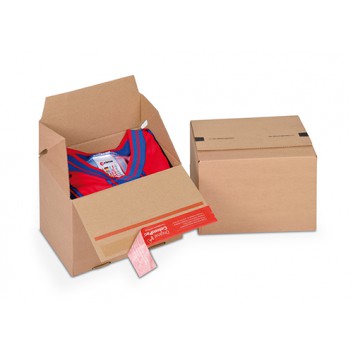  ColomPac Schnellfaltkarton,Eurobox +SK-Verschluß; 195 x 145 x 140 mm; braun; 1-wellig, B-Welle; Wellpappe, braun-braun 