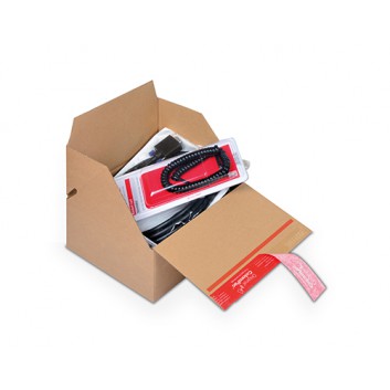  ColomPac Schnellfaltkarton,Eurobox +SK-Verschluß; 194 x 194 x 87 mm; braun; 1-wellig, B-Welle; Wellpappe, braun-braun 