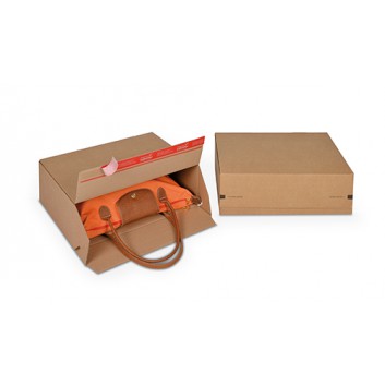  ColomPac Schnellfaltkarton,Eurobox +SK-Verschluß; 394 x 144 x 287 mm; braun; 1-wellig, B-Welle; Wellpappe, braun-braun 