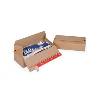  ColomPac Schnellfaltkarton,Eurobox +SK-Verschluß; 394 x 194 x 87 mm; braun; 1-wellig, B-Welle; Wellpappe, braun-braun 