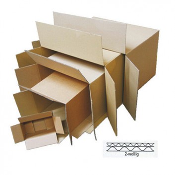  Wellpapp-Faltkarton, 2-wellig; 430 x 310 x 150 mm (DIN A3); braun; 2.30BC; ca. 20l / Gurtmaß ca: 145 cm; FEFCO 0201; Nr. 5012030 