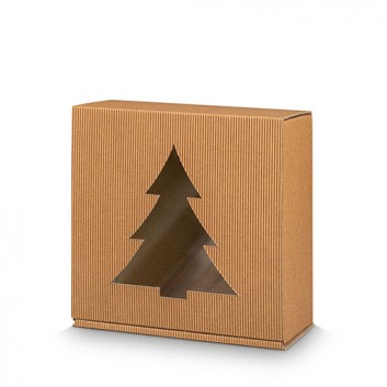  Präsentkarton, 1-teilig schwarz; 20 x 20 x 10 cm; Stern + Text; schwarz; Klappschachtel ohne Einlage; Kraftpapier, innen braun 
