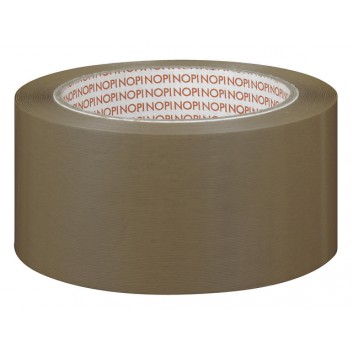  NOPI Packband - gerippt; 50 mm x 66 m; braun; PVC reißfest; 65my; gerippt, sehr schmiegsam; Breite x Länge; leise abrollbar 