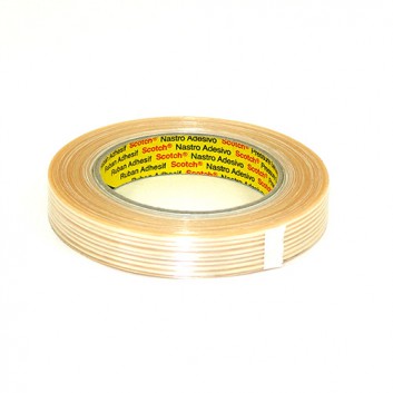  Klebeband Filament; verschiedene Formate; weiß - klar; glasfaserverstärkt; längs- und querverstärkt; Breite x Länge 