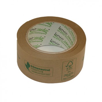  Packband - Papier linio verda®; 50 mm x 50 m; braun, dunkelgrün bedruckt; Papier, linio verda®; stark klebend, FSC-zertifiziertes Papier 