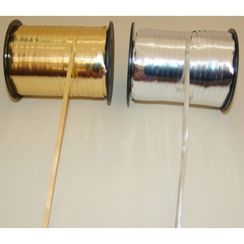  Ringelband metallic-glänzend; 5 mm x 500m; uni-glänzend; silber; Polyband metallisiert 