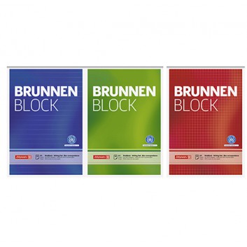  Brunnen Schreibblock - Recycling; DIN A5; kariert/liniert/blanko; 70 g/m² - 100% Recyclingpapier; 50 Blatt; kopfgeleimt (oben geleimt) 