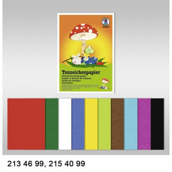  Ursus Tonzeichenpapier-Block; DIN A4; 10 Farben sortiert (je 2 Bogen); 130 g/qm; 2154099 