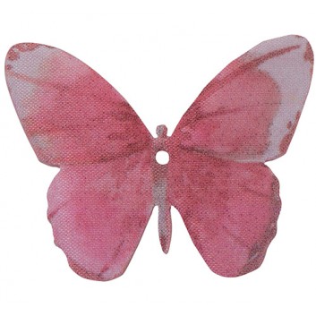  GoldiDecor Deko-Streuartikel; Schmetterling; pink; 70 mm; Textilstreuartikel; mit Loch zum Auffädeln am Geschenkband; 2 Stück 