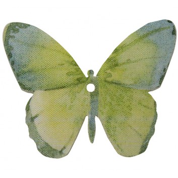  GoldiDecor Deko-Streuartikel; Schmetterling; hellgrün; 70 mm; Textilstreuartikel; mit Loch zum Auffädeln am Geschenkband; 2 Stück 