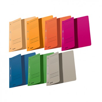  LEITZ Ösenhefter; verschiedene Farben; für DIN A4; Manila-Karton; 250 g/qm; für ca. 170 Blatt; 1/2 Vorderdeckel, mit Organisationsdruck 