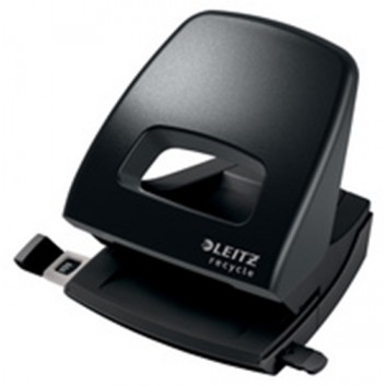  LEITZ Metall-Bürolocher NeXXt Recycle; schwarz; 3,0 mm / 30 Blatt; mit Schiene 