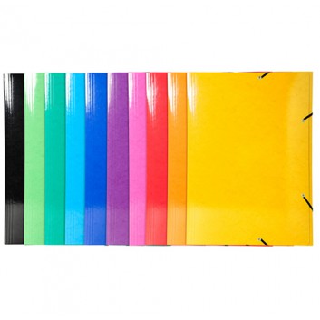  Exacompta Sammelmappe IDERAMA; farbig sortiert; für DIN A3; Manila-Karton; 600 g/qm; ca. 300 Blatt; mit Gummizugverschluß, 3 Klappen 