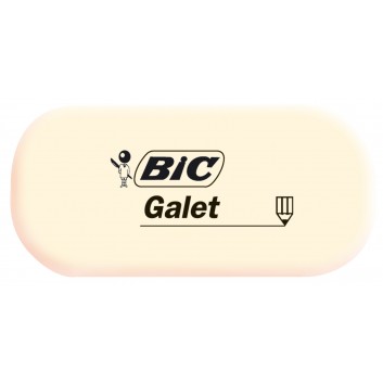  BIC Galet Radiergummi; beige; mittel: 58 x 28 x 13 mm; radiert papierschonend; synthetischer Kautschuk; für Papiere und Transparentpapiere 