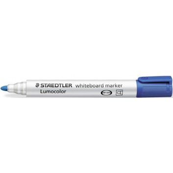  STAEDTLER Lumocolor® 351 Whiteboardmarker; blau; ca. 2 mm; Rundspitze; trocken abwischbar, nachfüllbar; Whiteboardmarker 