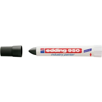  edding 950 industry painter; schwarz; ca. 1 mm; Rundspitze mit Drehmechanik; wisch- und wasserfest nach dem Trocknen; Spezialmarker, Pastenmarker 